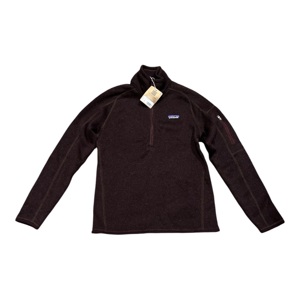 Patagonia Women's Small Better Sweater Jacket obsidian Plum Purple 1/4 zip NWT